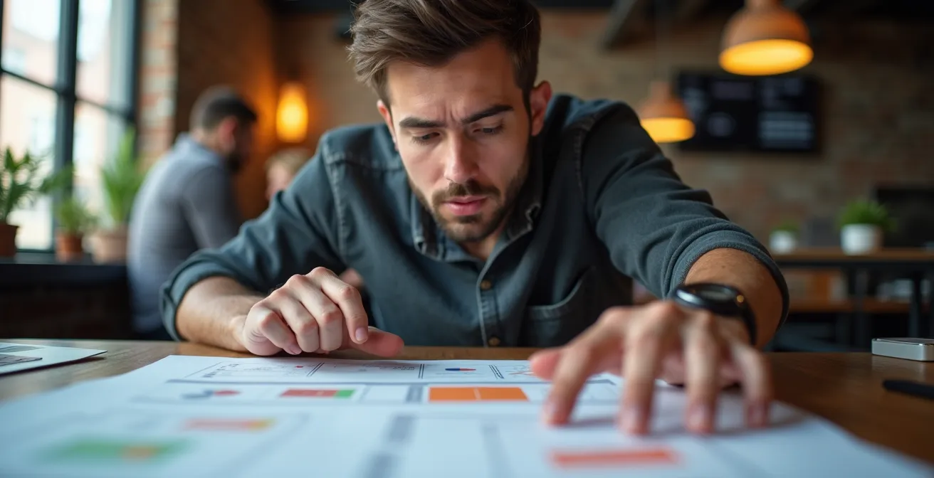 Entrepreneur préparant sa candidature dans un espace de coworking montréalais