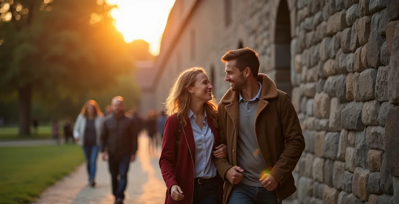 Les remparts historiques du Vieux-Québec avec des résidents locaux en premier plan