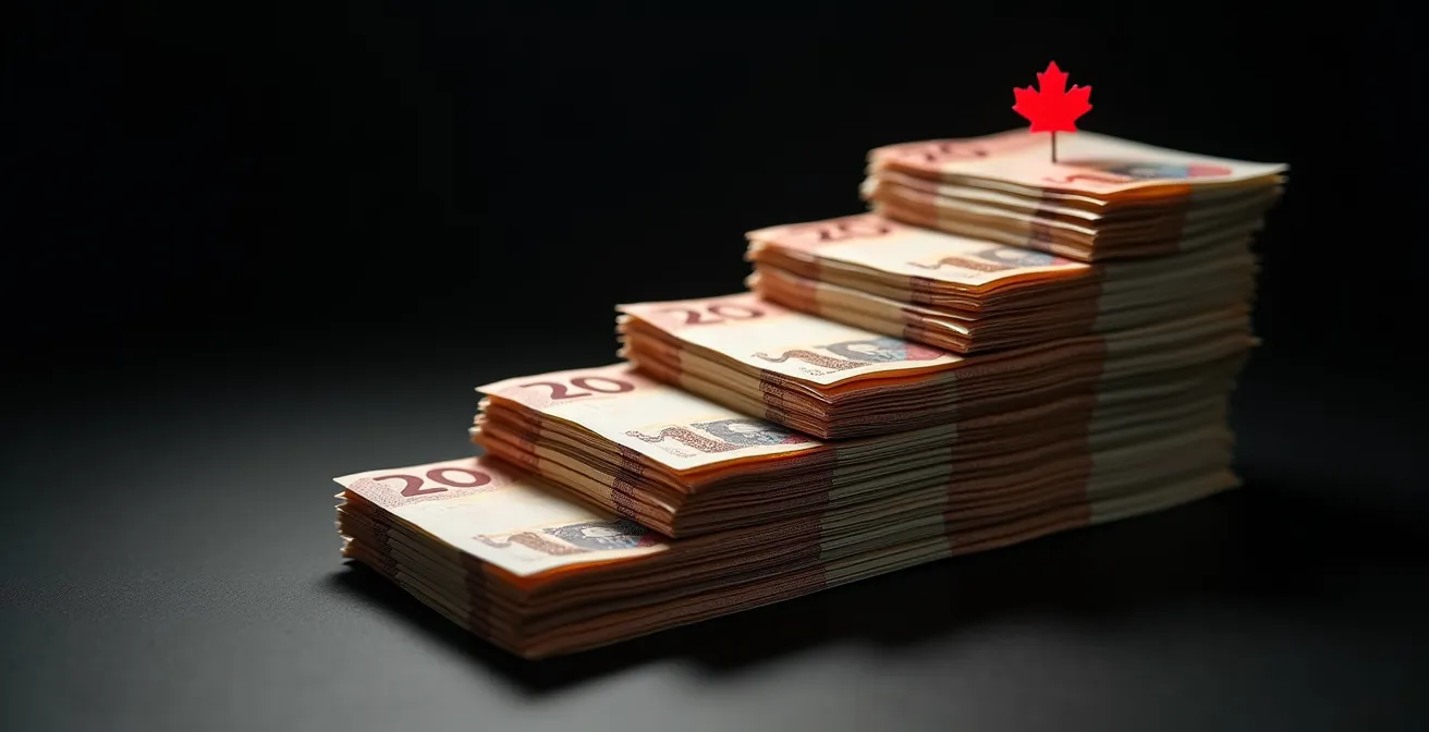 Représentation visuelle de l'impact d'une hausse de taux sur les paiements hypothécaires avec billets canadiens