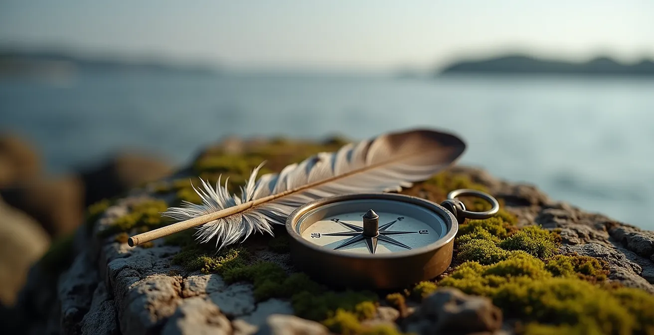 Paysage historique du fleuve Saint-Laurent avec forêt boréale symbolisant l'époque de la Proclamation royale