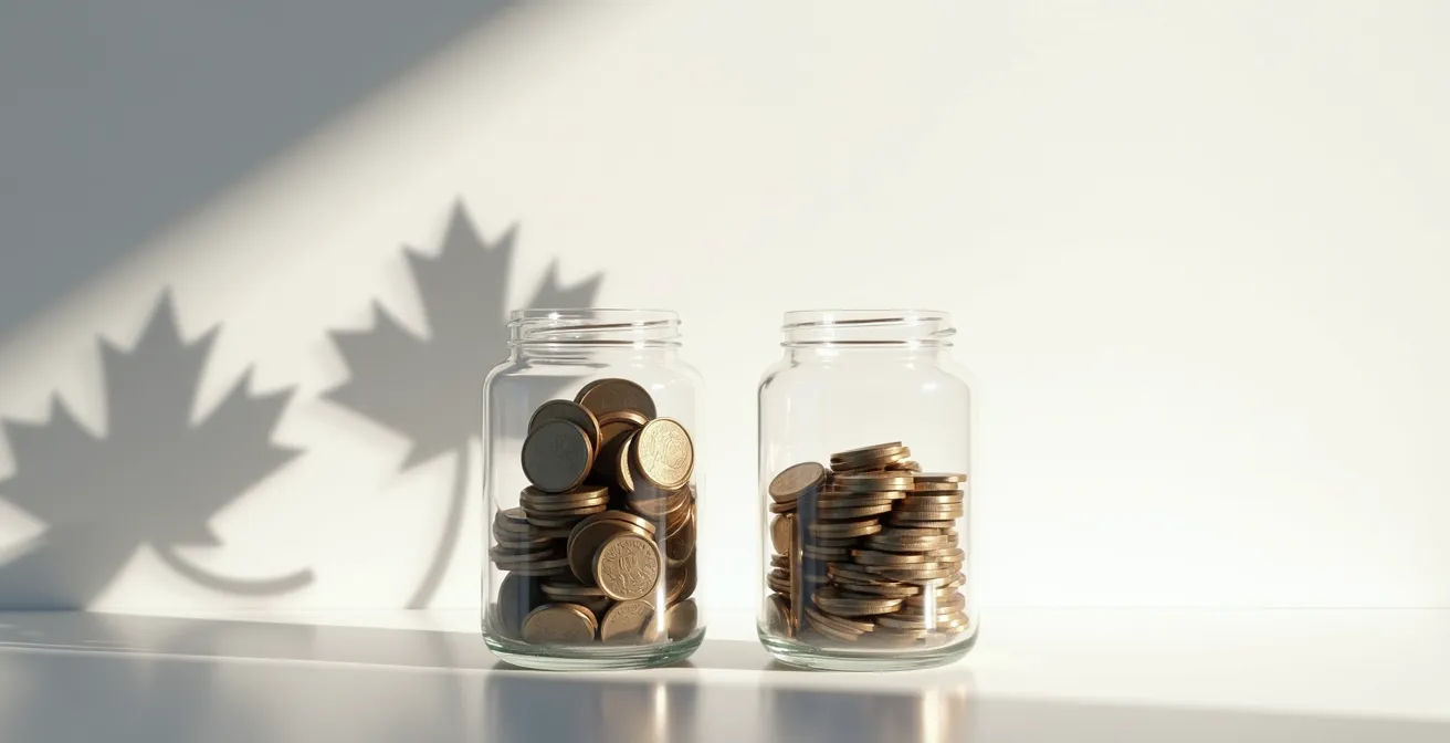 Représentation visuelle symbolique de la croissance comparative entre FNB et fonds mutuels