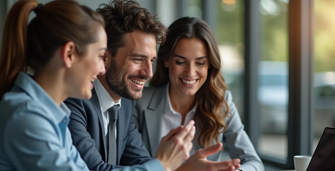 Équipe multiculturelle collaborant lors d'une phase de déploiement technologique